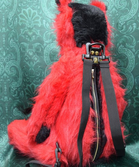 kki.2517　BLACK＆REDくまちゃんBAG。