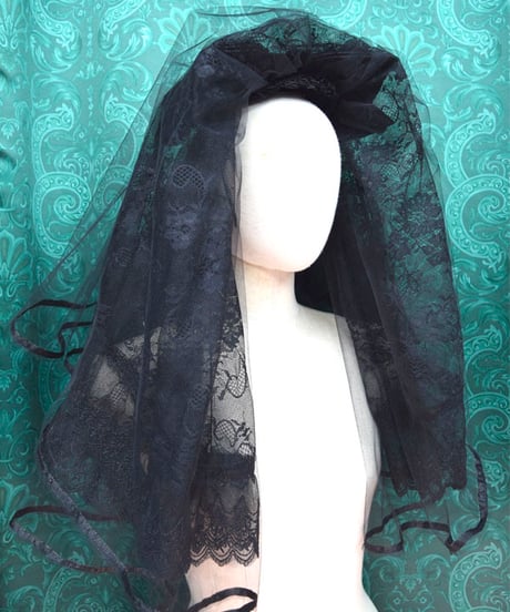 kki.2584　ブラックベールゴーストヘッドドレス。