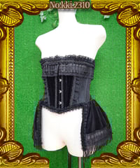 kki.2310　ブラックベルベットバッスルウエストコルセット。