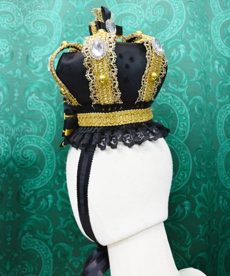 kki.2702　Black & Gold Star Mini Crown