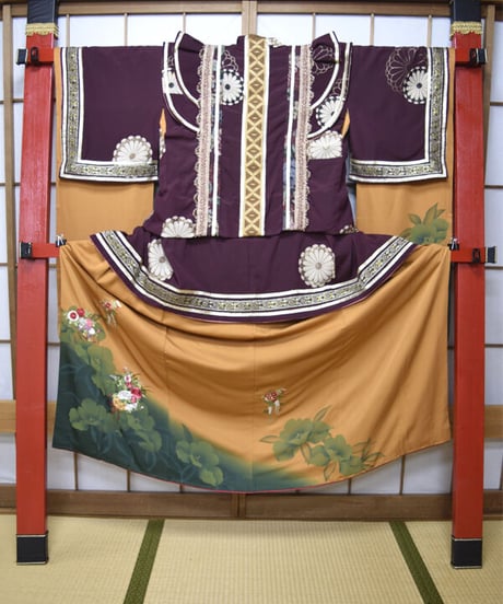 kki.2549　【KIMONO Custom】笑う福の神平安狩衣装束風ガウン。