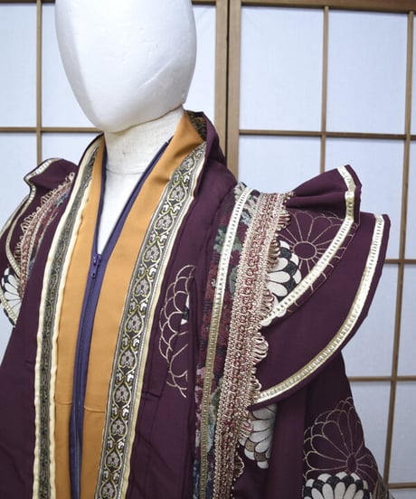 kki.2549　【KIMONO Custom】笑う福の神平安狩衣装束風ガウン。