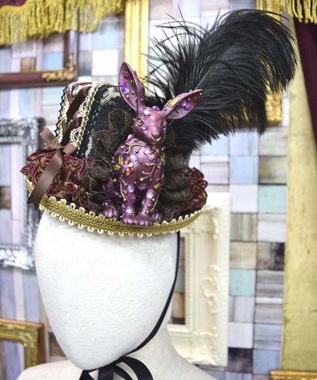 kki.2196　魔法のウサギ、ゴブランドールHAT＜ブラック＞。