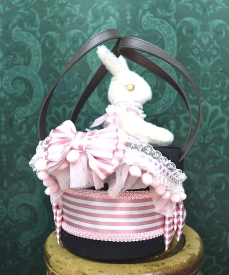 kki.2385　白うさぎのマジックシルクHATBAG。＜ピンク＞