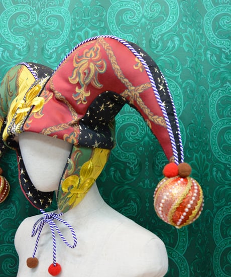 kki.2699　Vintage ornament　道化師のジェスターHAT。