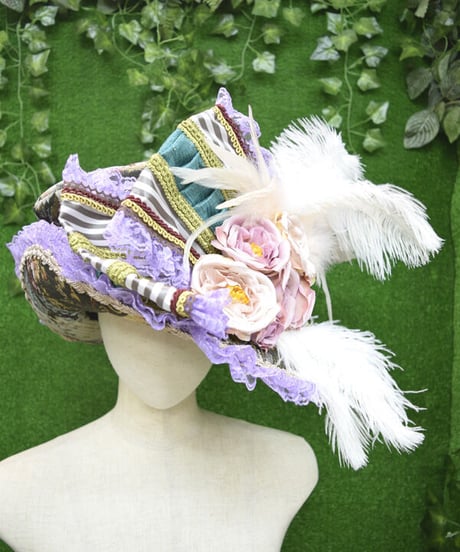 kki.2331　薔薇の貴族のオーストリッチ添え HAT。