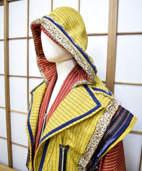 kki.2572　【KIMONO Custom】ユニオンジャックKIMONOジャケット＆グラモフォンシルクHAT　Set。
