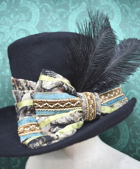 kki.2411　CatゴブランのリボンウールBIGシルエットHAT。