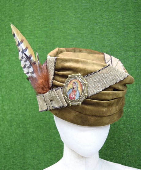 kki.2229　キジの羽根のヴィンテージクラッシュHAT。