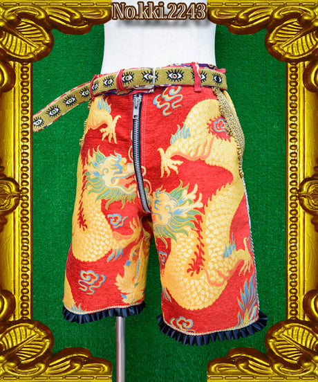 kki.2243　心は錦。眼とドラゴンのハーフパンツ。