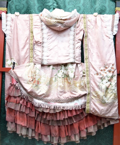 kki.2519　【KIMONO Custom】桜舞い散る振袖ガウン。