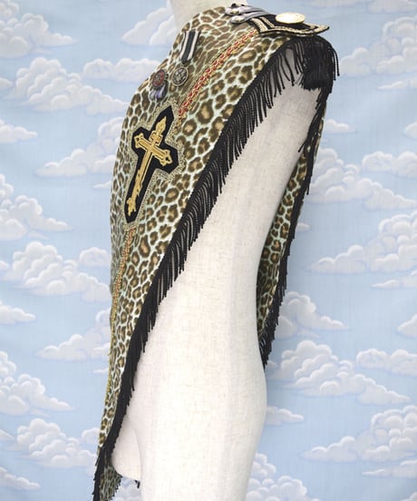kki.2110　勲章とクロスのレオパードロイヤルサッシュ（懸章）。