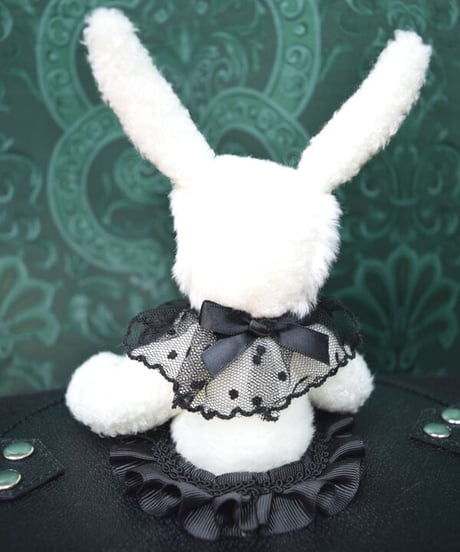 kki.2384　白うさぎのマジックシルクHATBAG。＜白黒＞