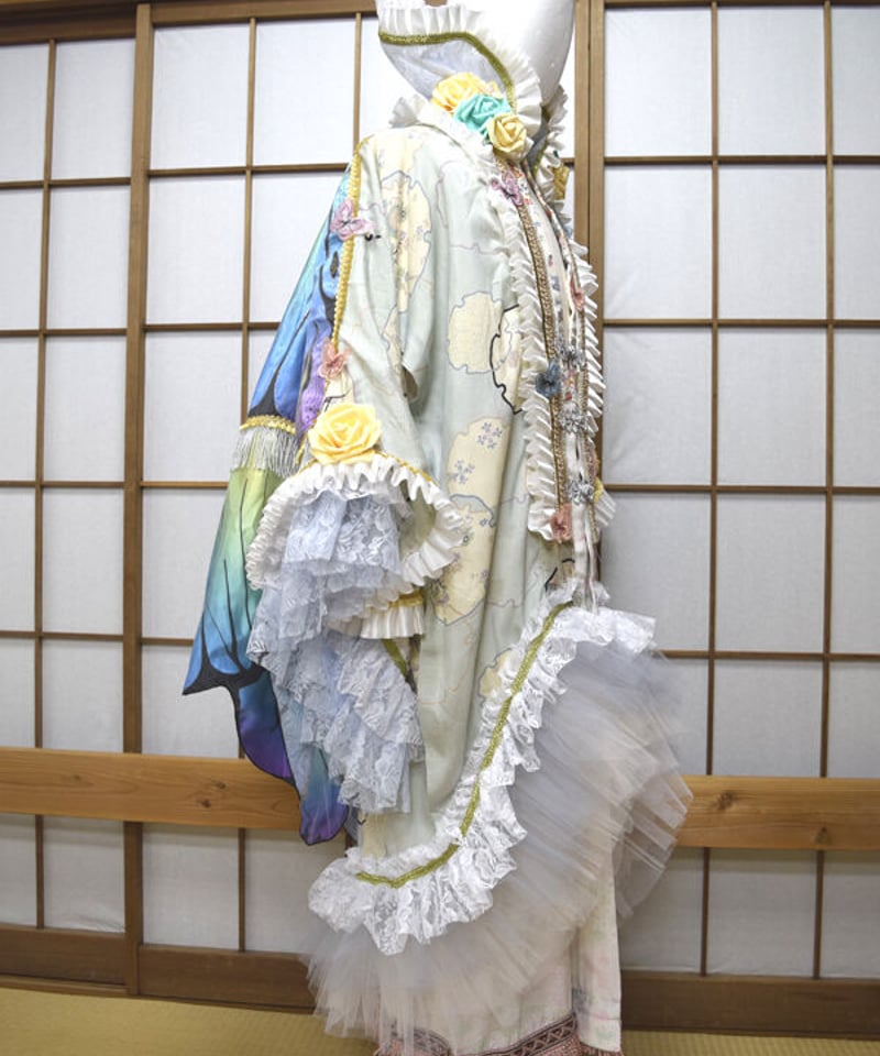 kki.2552 【KIMONO Custom】春風と蝶の羽音KIMONOガウン kki.2552 【KIMONO Custom】春風と蝶の羽音KIMONOガウン
