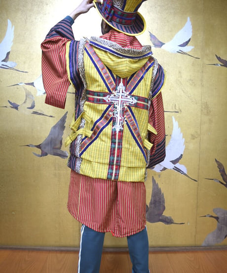 kki.2572　【KIMONO Custom】ユニオンジャックKIMONOジャケット＆グラモフォンシルクHAT　Set。