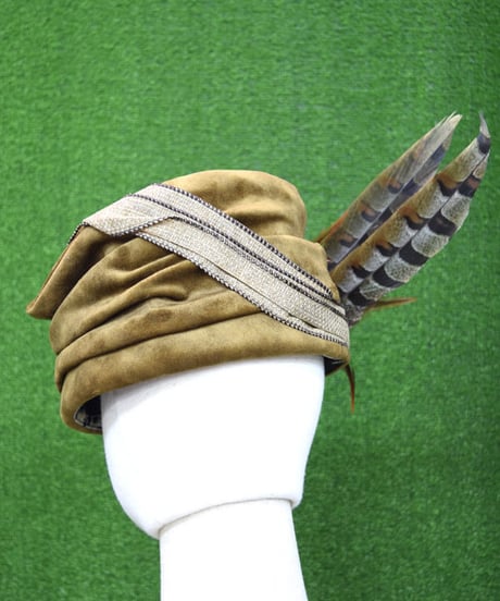 kki.2229　キジの羽根のヴィンテージクラッシュHAT。