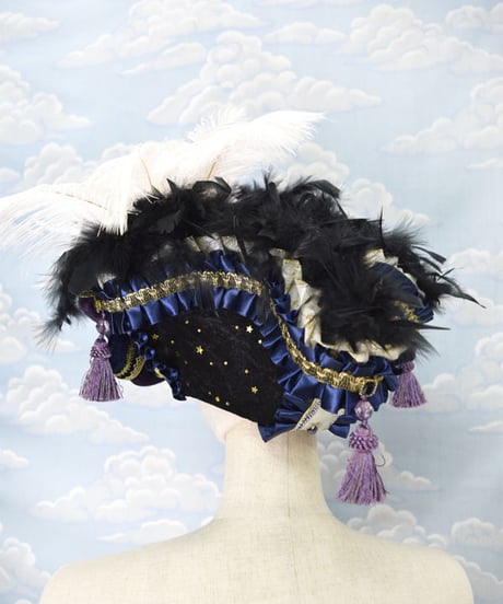 kki.2143　星屑とリボンのスクエアコーンHAT。