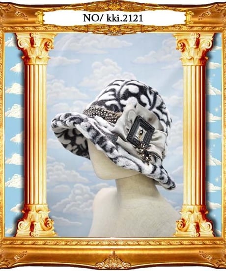 kki.2121　ボタニカルパターンファークロッシェHAT。