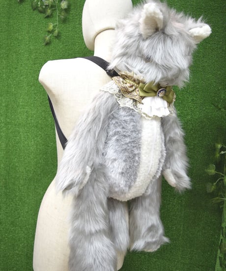 kki.2319　アンティークシルバーねこちゃんBAG。
