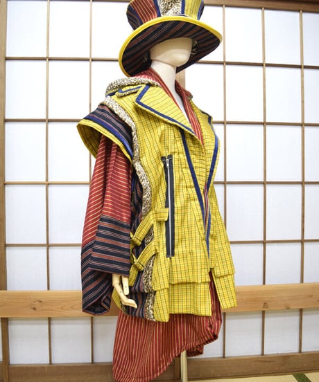 kki.2572　【KIMONO Custom】ユニオンジャックKIMONOジャケット＆グラモフォンシルクHAT　Set。