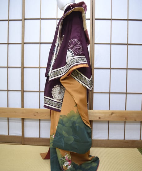 kki.2549　【KIMONO Custom】笑う福の神平安狩衣装束風ガウン。