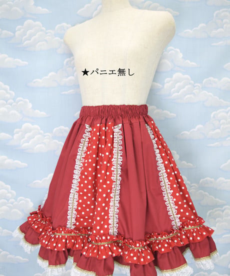 kki.2122　水玉フリルヴィンテージドールウエストコルセット/スカートSET。