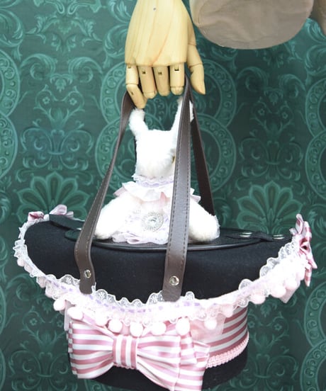 kki.2385　白うさぎのマジックシルクHATBAG。＜ピンク＞