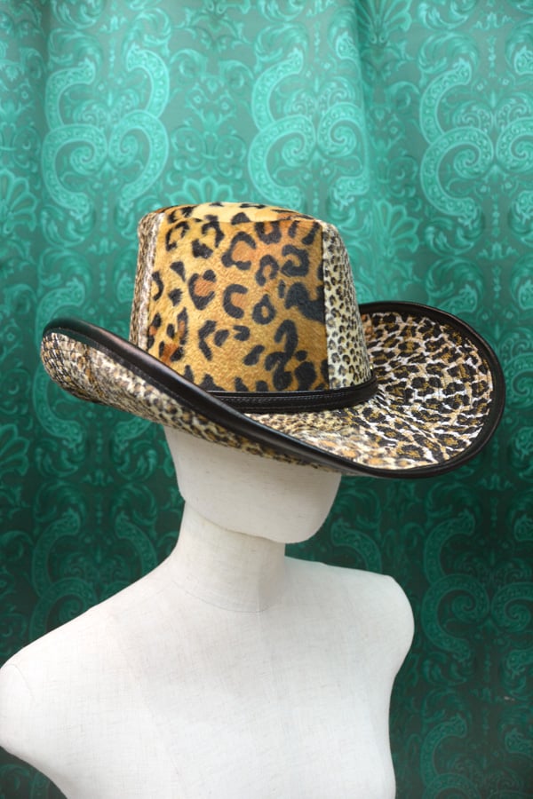 WEAVE TOSHI レオパードテンガロンハット WEAVE TOSHI レオパードテンガロンハット