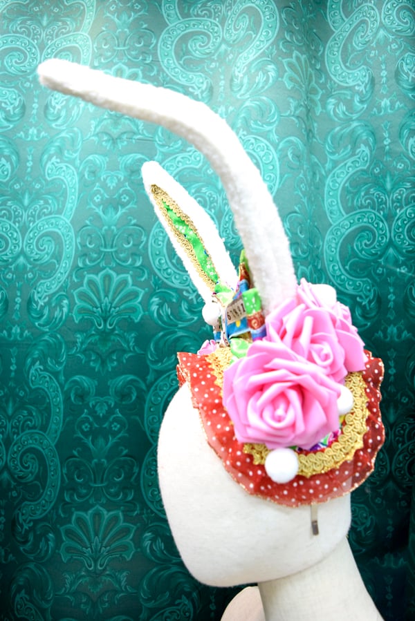 kki.2603 スプリングサーカスウサギのリボンカチューシャヘッドドレス