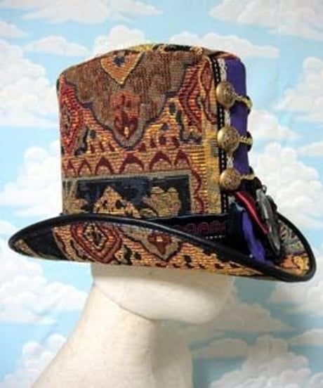 kki.1843　髑髏ロゼッタハイクラウンシルクHAT 。