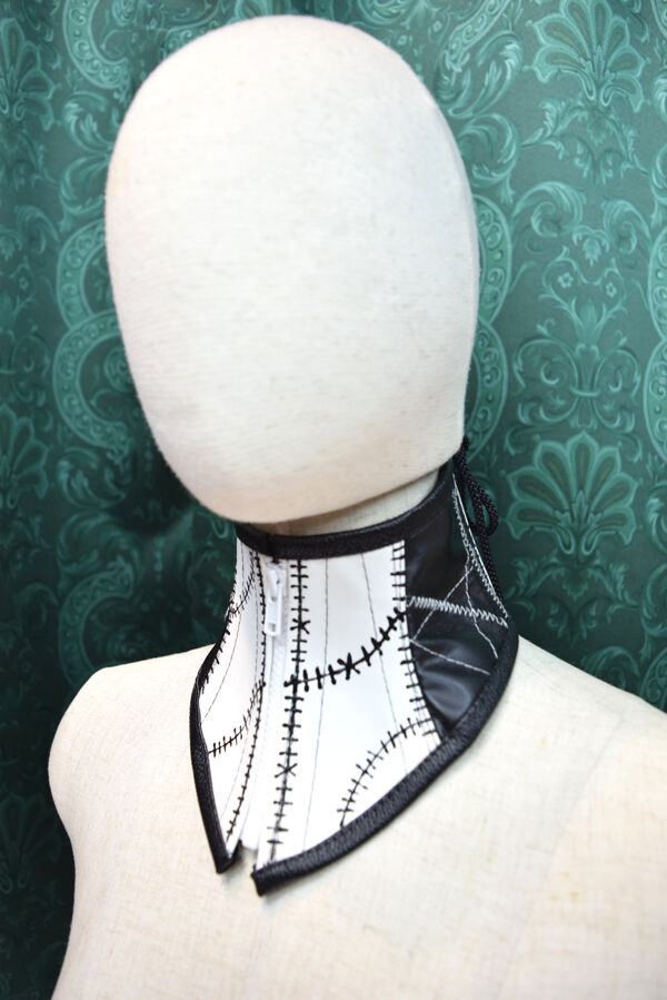 kki.2381 ツギハギ模様モノクロ ネックコルセット。 | 危機裸裸