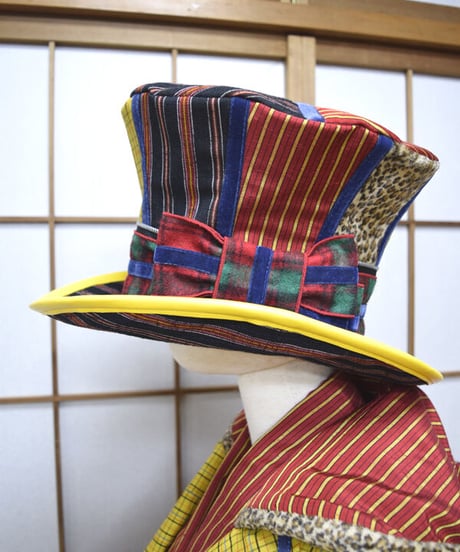 kki.2572　【KIMONO Custom】ユニオンジャックKIMONOジャケット＆グラモフォンシルクHAT　Set。