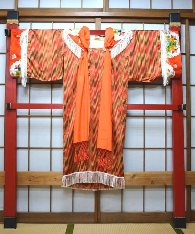 kki.2609 【KIMONO Custom】オレンジのロング羽織り。 | 危機裸裸商店WE 