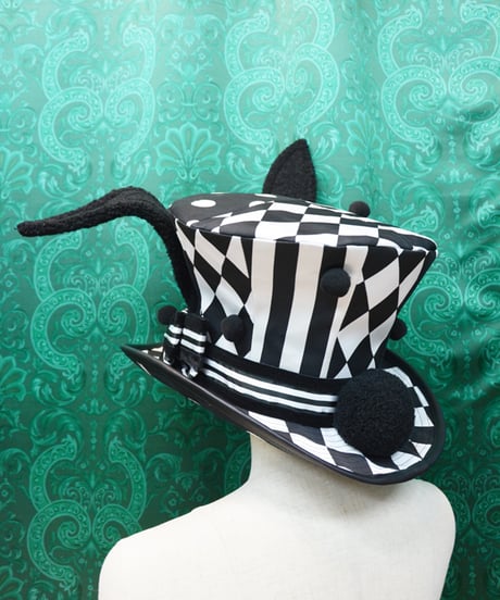 kki.2728　MONOKURO PONPON RABBIT グラモフォンシルクHAT。