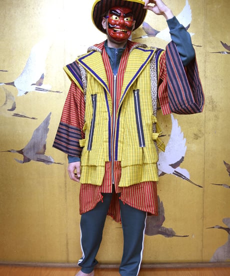 kki.2572　【KIMONO Custom】ユニオンジャックKIMONOジャケット＆グラモフォンシルクHAT　Set。