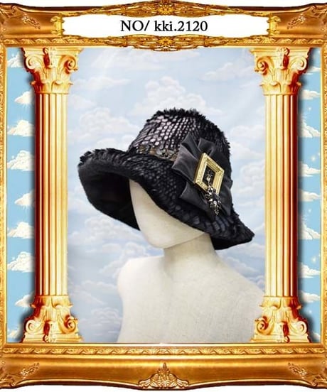kki.2120　ブラックパイソンファークロッシェHAT。