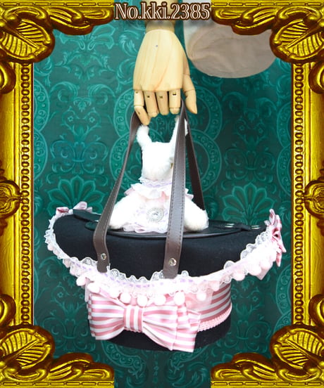 kki.2385　白うさぎのマジックシルクHATBAG。＜ピンク＞