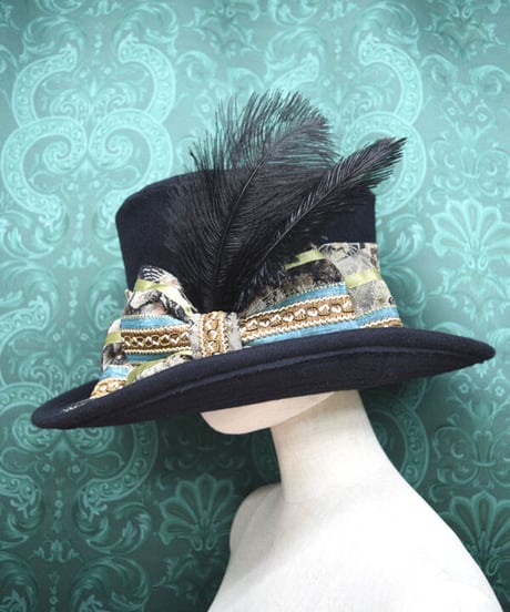 kki.2411　CatゴブランのリボンウールBIGシルエットHAT。