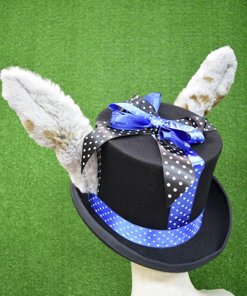 kki.2242 マジカルラビットドットリボンシルクHAT。 | 危機裸裸商店WEBSHOP