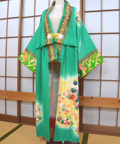 kki.2614　【KIMONO Custom】蝶のツカイKIMONOガウン。
