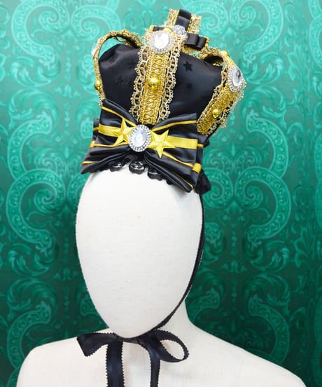 kki.2702　Black & Gold Star Mini Crown