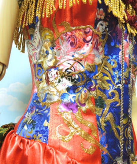 kki.1780　中国女皇帝の鎧バスクコルセット 。