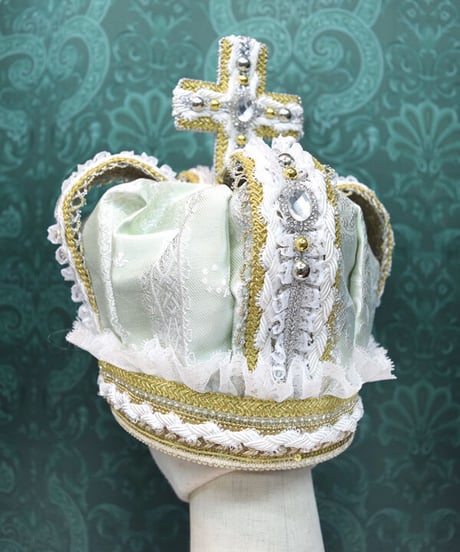 kki.2535　天使のロココ王冠。＜ミント＞