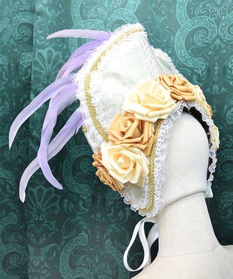 kki.2539　メリーゴーランドと薔薇のドレスボンネット。＜ミント＞