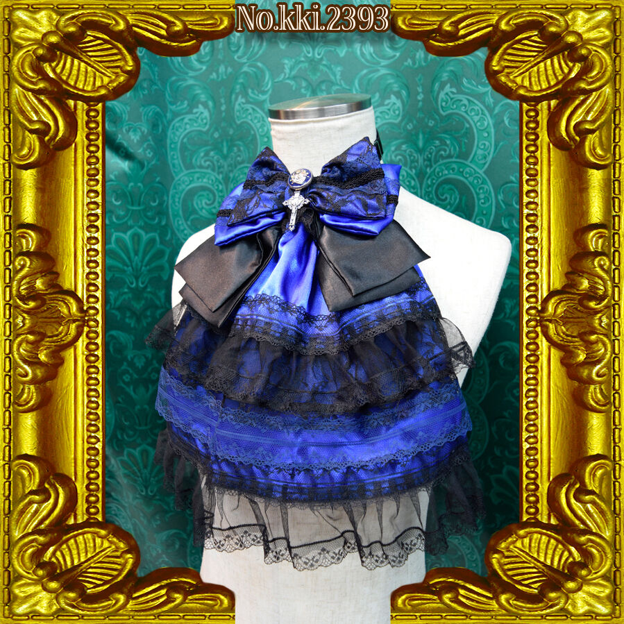 kki.2393 青と黒のリボンボリュームジャボ。 | 危機裸裸商店WEBSHOP