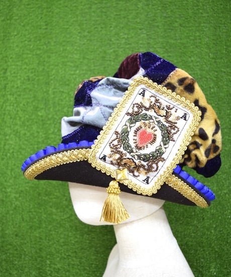 kki.2215　ヴィンテージトランプツギハギクラッシュHAT。