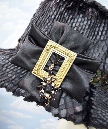 kki.2120　ブラックパイソンファークロッシェHAT。