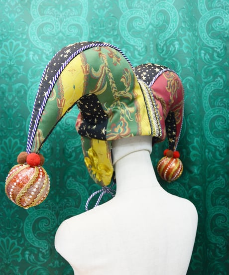 kki.2699　Vintage ornament　道化師のジェスターHAT。