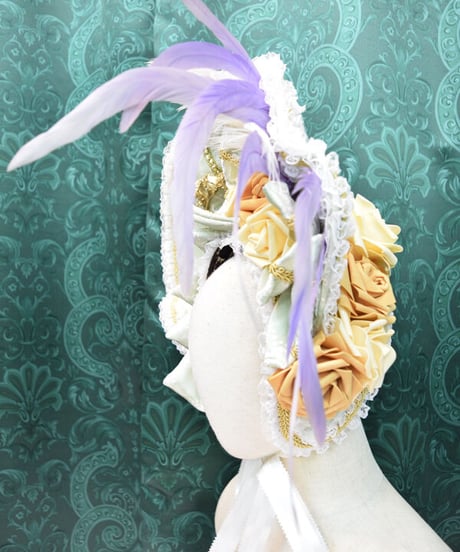 kki.2539　メリーゴーランドと薔薇のドレスボンネット。＜ミント＞