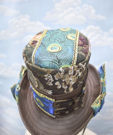 kki.2127　孔雀とゴブランのトールクラウンミニHAT。